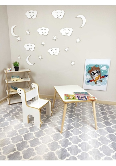 Miracle 3d Çocuk Oyun Etkinlik Çalışma Masası Ve Sandalye, Aktivite Masası 1673197264 Beyaz