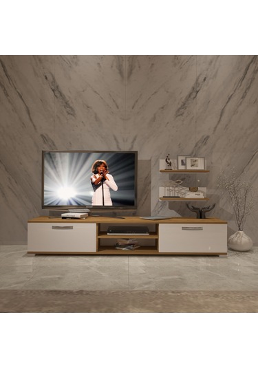 Decoraktiv Eko 4 Mdf Dvd Tv Ünitesi Tv Sehpası Pera - Beyaz