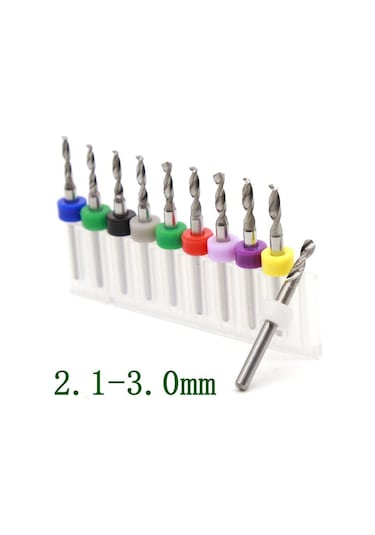 Tungsten Karbür Mini CNC Matkap Uç PCB 10 lu Set 2.1-3.0mm