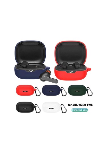 Lacivert Jbl W300 Tws Travel İçin Darbeye Dayanıklı Kablosuz Kulaklık Kılıfı Yumuşak Şarj Kutusu Kapağı