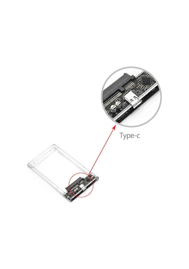 Wozlo 2.5 Hdd Ssd Usb 3.0 Type C 3.1 Harddisk Kutusu - Harici Hard Disk Kutu