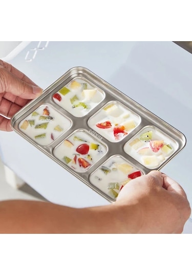 Buz Küpü Kalıp Tepsi Yapımcısı Tepsiler Dondurucu Metal Argent