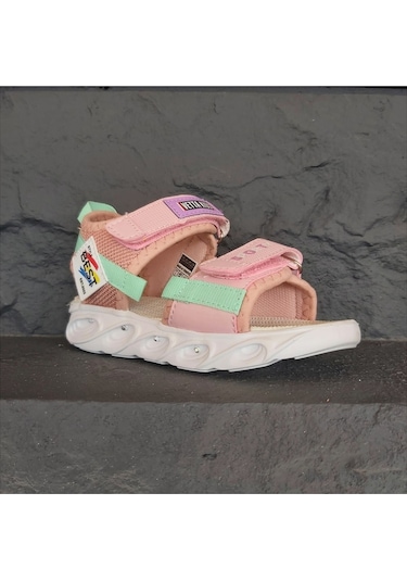Kids 0102 Işıklı Kız Çocuk Spor Sandalet Pembe