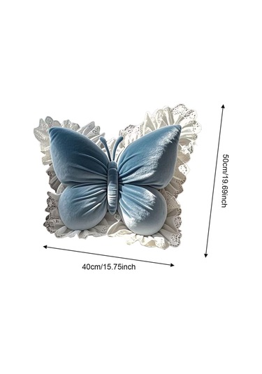 Suntek Kelebek Şekilli Yastık El Sanatları Kanepe Minderi İç Mavi