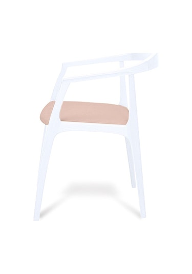 Helsinki Krem C Model Bohem Beyaz Ahşap Sandalye