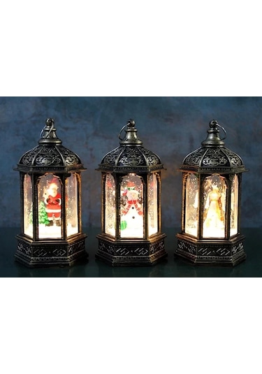 Yılbaşı Temalı Işıklı Kar Küresi Alk3219