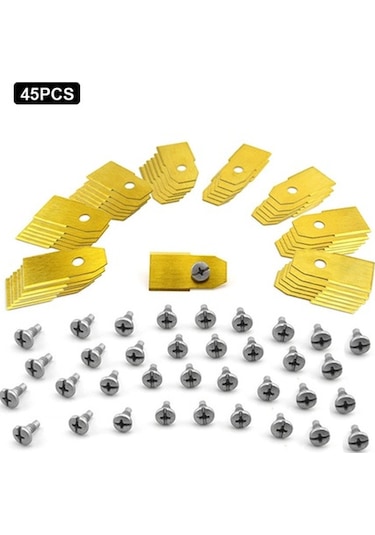 Dancemonkey Husqvarna Çim Biçme Makinesi İçin 45 Adet Paslanmaz Çelik Yedek Bıçak, 35x18mm Altın