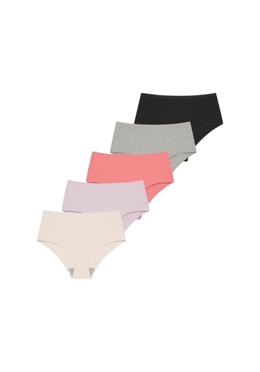 Likralı 5'li Kutu Premium Günlük Kullanıma Uygun Yüksek Bel Külot Berry G-007 B Resimdeki Renk