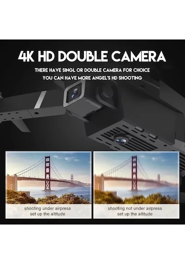 Yeni E88pro Rc Drone 8k Profesyonel 1080p Geniş Açı Hd Kamera Katlanabilir Black-dual-4k-bag