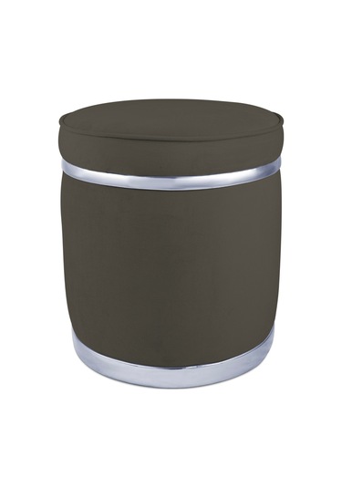 Zerafet Silver Kaplama Luxery Puf-antrasit Babyface Kumaş Pofuduk Oturma Pufu&makyaj Pufu&bench