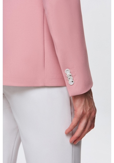 Twn Slim Fit Gül Kurusu Armürlü Uçan Blazer Kumaş Ceket 4ef04zb024092 Gül Kurusu