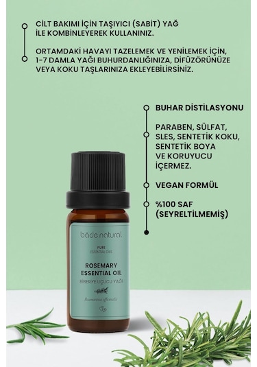 Bade Natural Biberiye Uçucu Yağı %100 Saf 10 ML