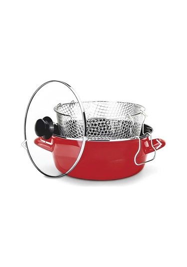 Nishev Kızartma Tenceresi Kırmızı 26 Cm 4,5 Lt