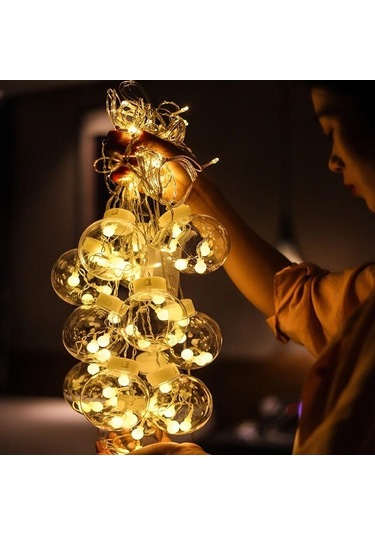 Işıklı Yılbaşı Top Led Led Işık Saçak Led Top Dekoratif Yılbaşı Led 2.5 Metre 138 Led 8 Fonksiyonlu 8 Modlu Led Işık Günışığı Perde Led Günışığı