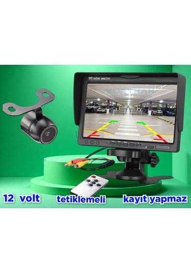 7'' Monitör + 1 Adet Kelebek Kamera Kayıt Yapmaz 12 Volt