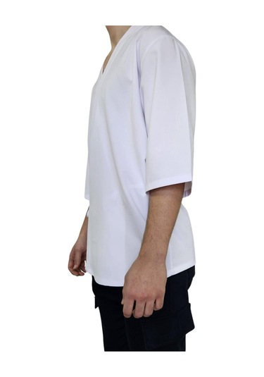 Formteks Sushi Şef Kimono Ceketi Beyaz Kırmızı