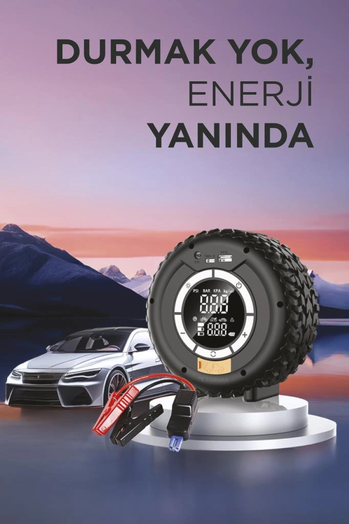 Torima APS-03 Taşınabilir Araç Akü Takviyeli Hava Kompresörü