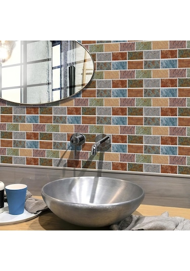 6 Adet 15x30 Cm Dıy 3d Mermer Mozaik Duvar Çıkartmaları Taklit Tuğla Yatak Odası Dek Geçirmez Kendinden Duvar Sticker Dğ. 56882508 Diğer