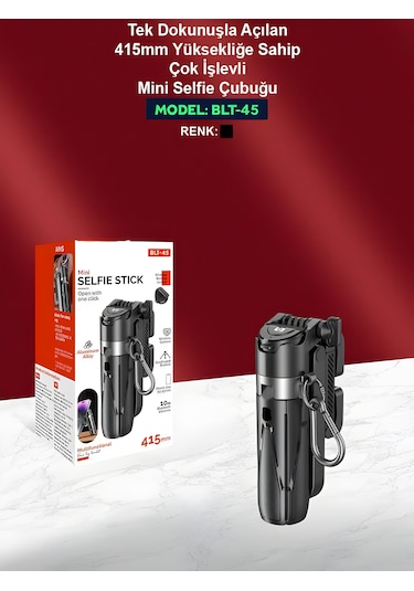 41.5 Cm 360 Ayarlanabilir Bluetooth Kumandalı Kablosuz Tripod Selfie Stick Monopod