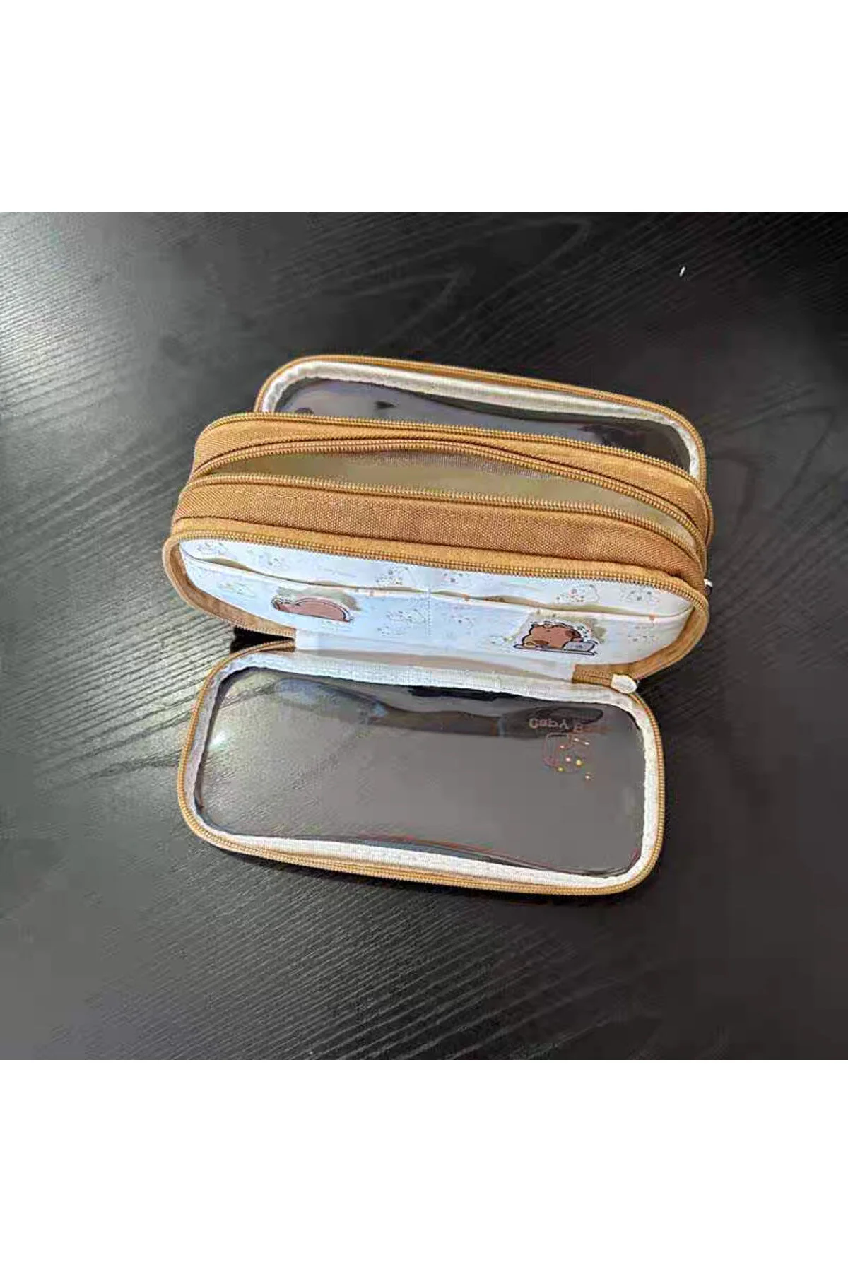 Capybara Şeffaf Kalem Kutusu Yeşil