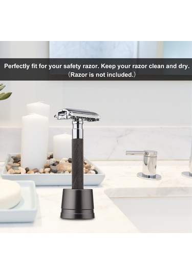 Moveevo Erkekler İçin Premium Alüminyum Tıraş Seti Standı - Güvenli Sakal Düzenleme Aksesuarı