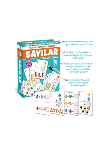 Circle Toys Sayılar Yaz Sil Aktivite Kartları 32 Kart