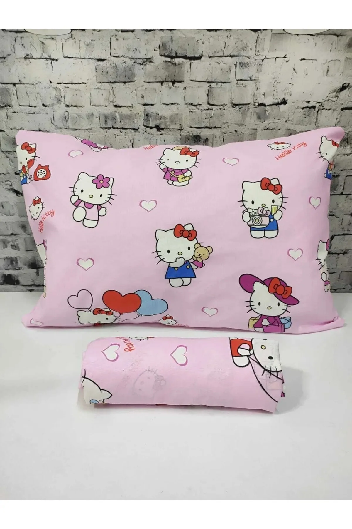 Tek Kişilik Premium Ranforce Yumuşak Dokulu Lastikli Çarşaf Takımı Hello Kitty