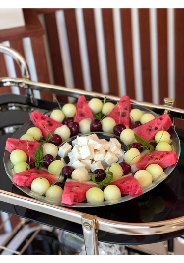 Cam Meyve Tabağı Sunumluk Sosluk Şeffaf 37 Cm