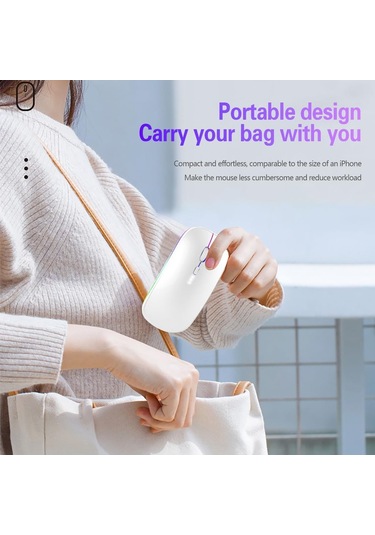 Kablosuz Bluetooth Fare Kablosuz Fare Şarj Edilebilir Ergonomik Fare