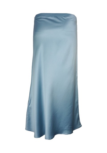 BULALGİY Kadın Yeşil Saten Uzun Etek - BGA00060M