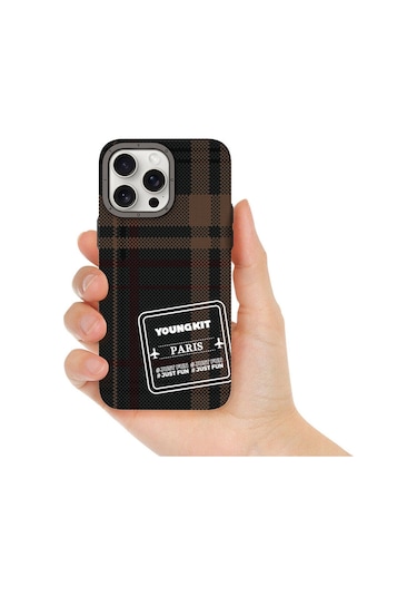 Iphone Uyumlu 15 Pro Kılıf Ekose Desenli