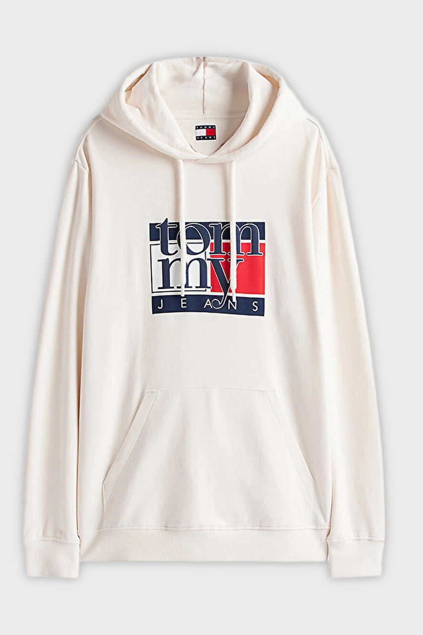 Tommy Jeans Erkek Sweat Dm0dm22092 Ybh Beyaz Beyaz