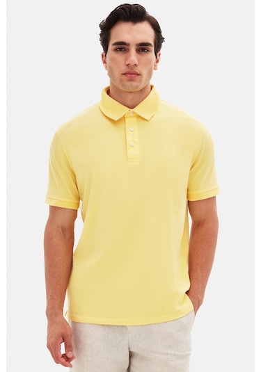 Twn Slim Fit Işın Çiçeği Pike Dokulu T-shirt 4ec146011784m Işın Çiçeği