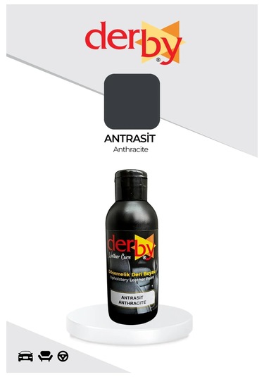 Derby Antrasit Deri Döşeme Araç Direksiyon Koltuk Boyası 100 Ml