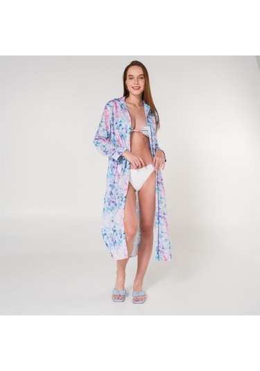 Helen Vual Plaj Gömlek Elbise Mor