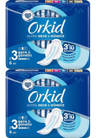 Orkid Ultra Extra Hijyenik Ped Gece & Gündüz 2 x 6'lı