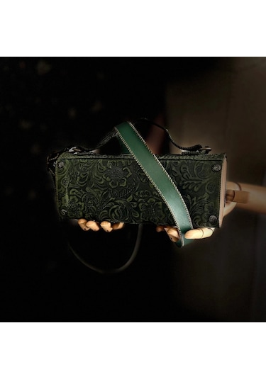 Hakiki Deri, El Yapımı Bayan Çanta, Bayan Cüzdan Larissa V41 Yeşil