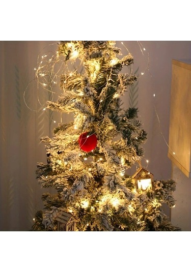 Fastbuy Turcoshop11 2 Adet 50 Led 16ft Pil İle Çalışan 8 Modlu Ipx6 Su Geçirmez Bahçe Aydınlatma Beyaz Beyaz