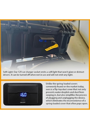 Stil A Duvara Montaj İçin Tasarlanmış, Usb C Ve Çift Qc 3.0 Araç Usb Bağlantı Noktaları İle Donatılmış, Düğme Anahtarı, Çok Bağlantılı Güç Soketi, Araçlarda, Otobüslerde, Karavanlarda Ve Kamyonlarda Dıy Aksesuarları İçin Uygun, Pil Olmadan