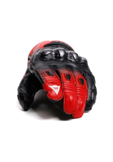 Dainese Fiero Metal Black Red Lava White Deri Korumalı Motosiklet Eldiven