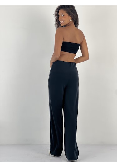 Miss Poem Kadın Yüksek Bel Siyah Pantolon Siyah