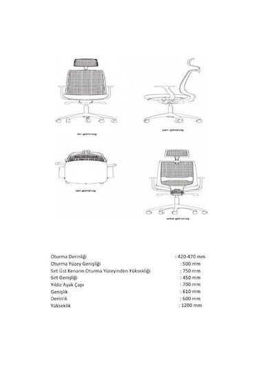 Dekofis Ergonomik Koltuk -Garantili