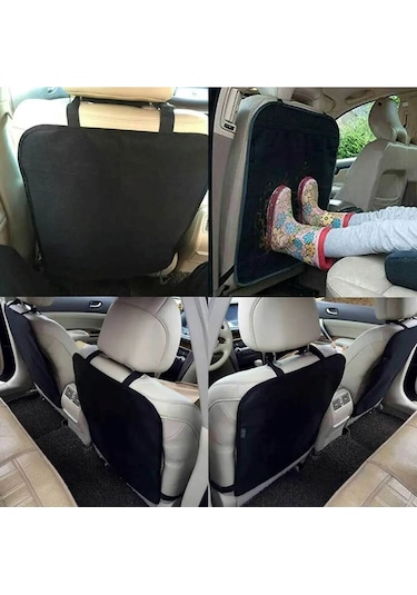 Araba Araç Oto 2 Adet Koltuk Arkası Koruyucu Kılıf Örtü Koltuk Arkası Koruma Siyah