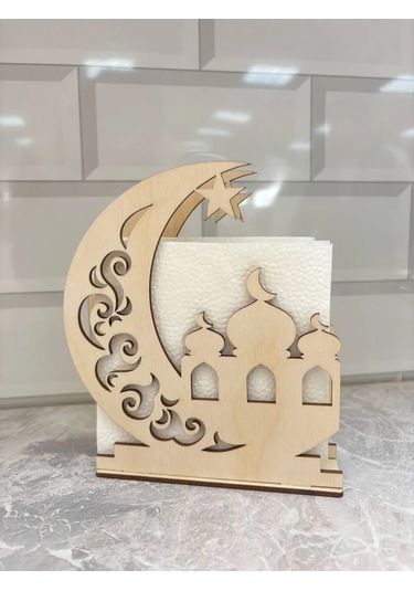 Masterskaa Derevannyh İzdelij Müslüman Masa Üstü Peçetelik Dekorasyon 390580097 Açık Renk Ahşap