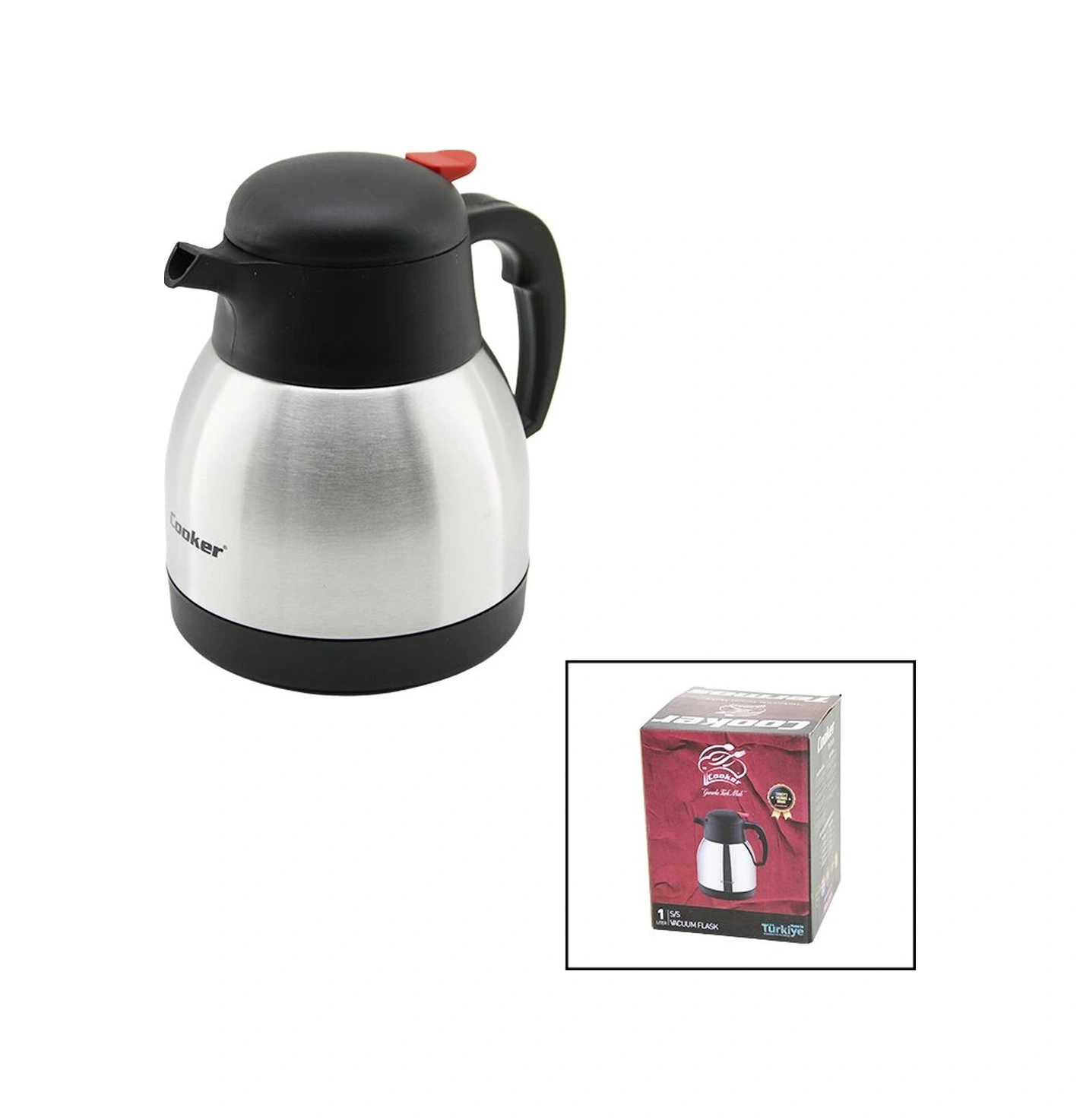 1lt 304 Çelik Termos Inox Serisi 12 Saat Sıcak - 24 Saat Soğuk Çift Contalı Kapak Ckr-2035 Kahverengi