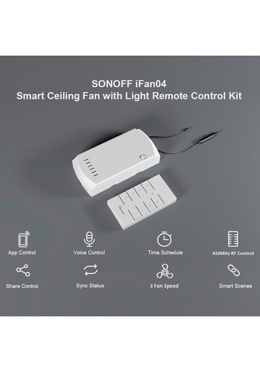 Sonoff İfan04-h App Uzaktan Kumanda Akıllı Fan Işık Anahtarı Desteği Tmall Genie 220v-240v