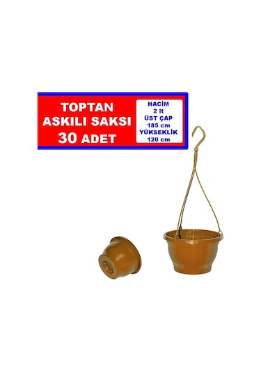 Askılı Saksı Toptan (30 Adet) Toptan 2 Lt