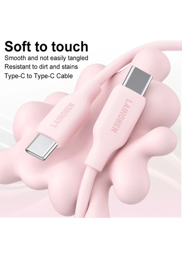 Willowhaven Beyaz 10ft 60w Usb C Kablosu Yumuşak Silikon Hızlı Şarj Macbook Uyumlu Samsung