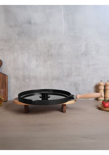 Black Lıne 34 Cm Döküm Balık Tavası Siyah