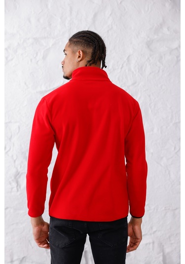 Monox Erkek Biyeli Fermuarlı Spor Polar Ceket Saks